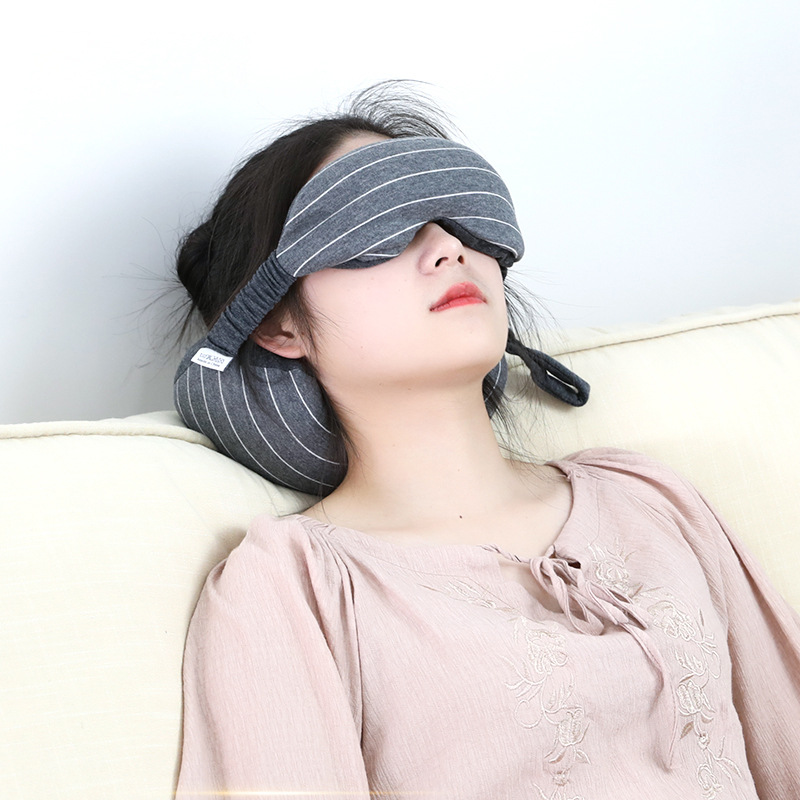 Eye mask two-in-one neck pillow jersey foam particle eye mask pillow car travel leisure nap pillow