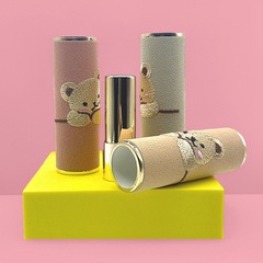スポット卸売りDIY口紅空管空瓶皮熊刺繍押し空瓶包材リップクリーム空管包材