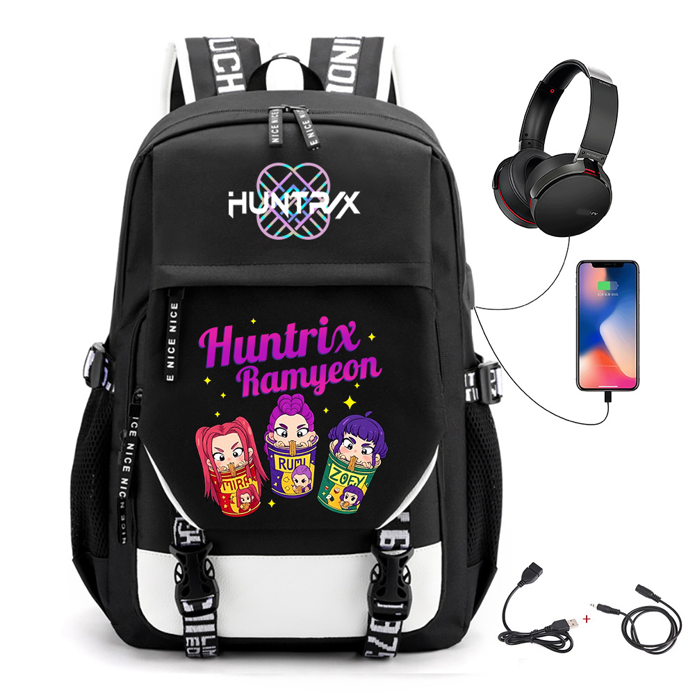 Comercio exterior transfronterizo KPOP Caza de brujas película impresión perimetral mochila mochila escolar mochila USB