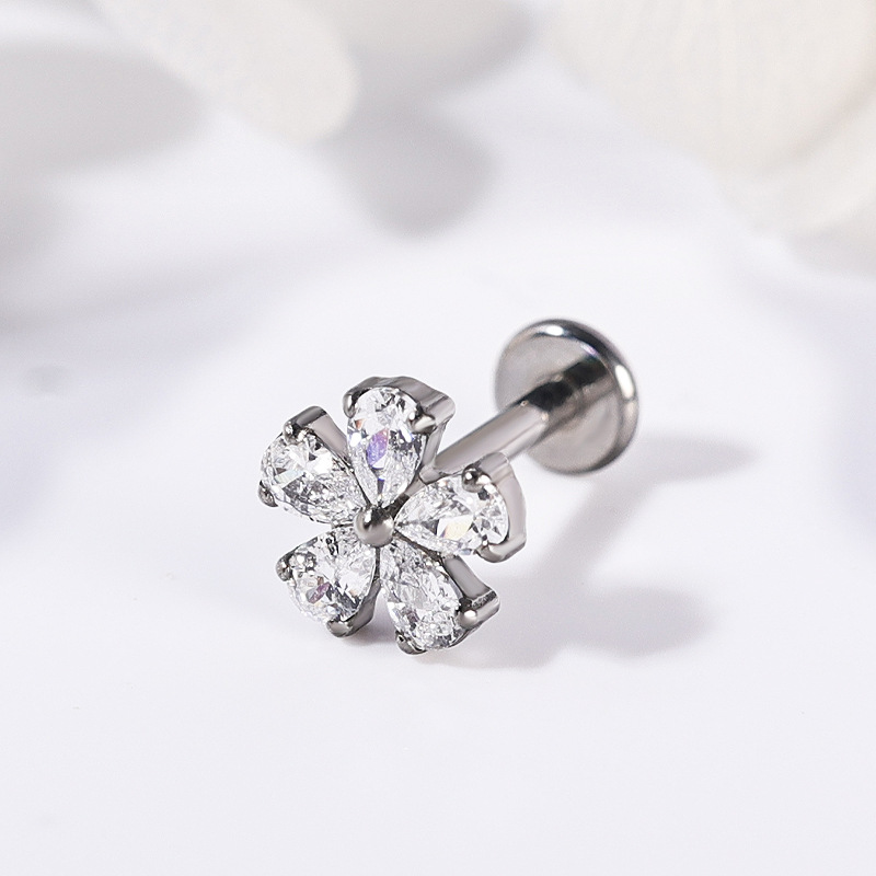 Labret piercing jewelry detail image