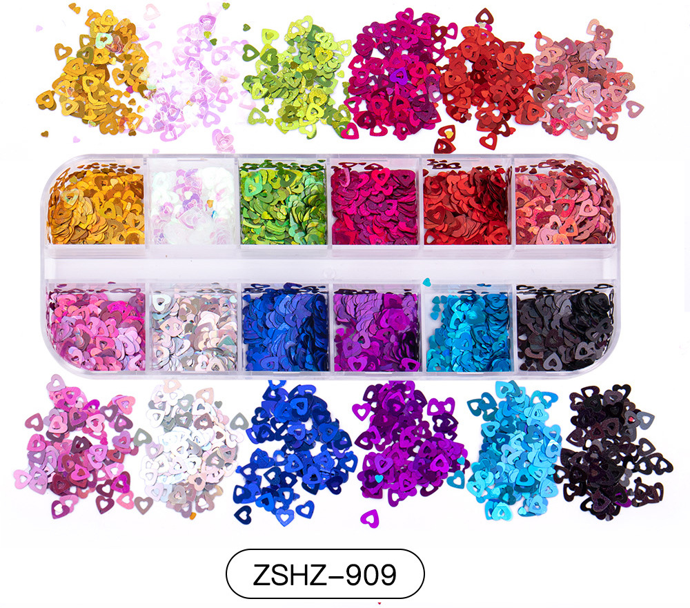 30g Weight Nail Decoration Accessories Nail Supplies See detail page-[15 Books in a Box] Rainbow Horse Keychain Box Quantity Sequin Material Square, Moon, Heart Shape Pattern Simple Style Style Hot 12 Nail Art Too Small Sequins Nail Art Jewelry For Valentine's Day Ultra-Thin Nail Sticker Wholesale 11