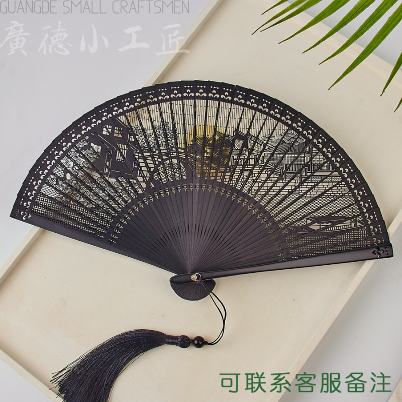 全竹折扇新中国風ミニ扇子古風チャイナドレス小折扇レトロ持ち歩き折り畳み扇女|undefined