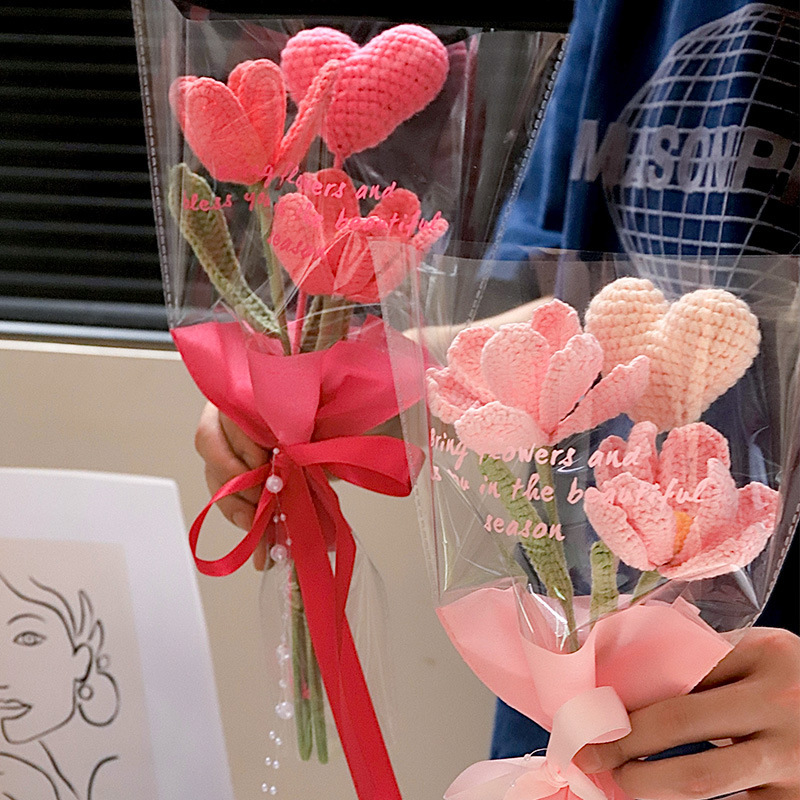 牛奶棉透明opp花束袋批发鲜花包装伴手礼多支袋diy甜甜圈包花袋子