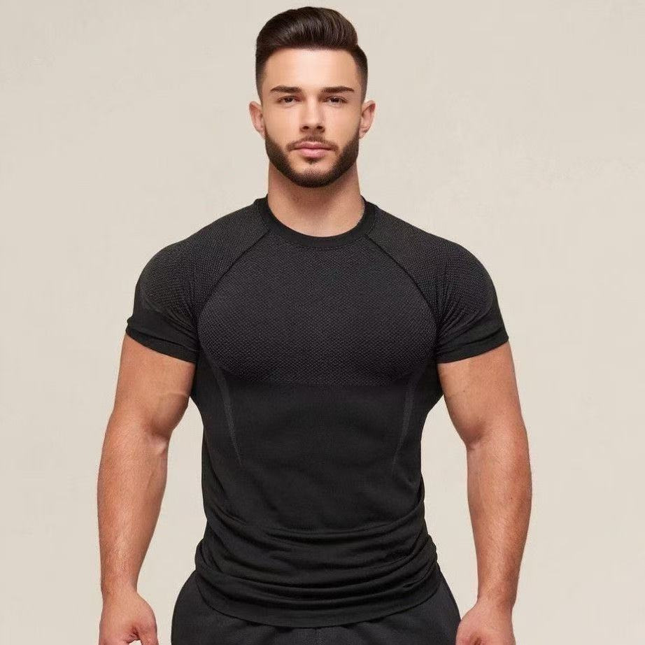 Men's Fitness T-Shirt Spring Summer Seamless Venom Fashion Quick Drying Breathable Oversized Short Sleeve American Style_voghion.com