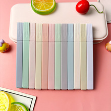 盒装莫兰迪色荧光笔护眼色标记笔软头大容量记号笔学生斜头荧光笔