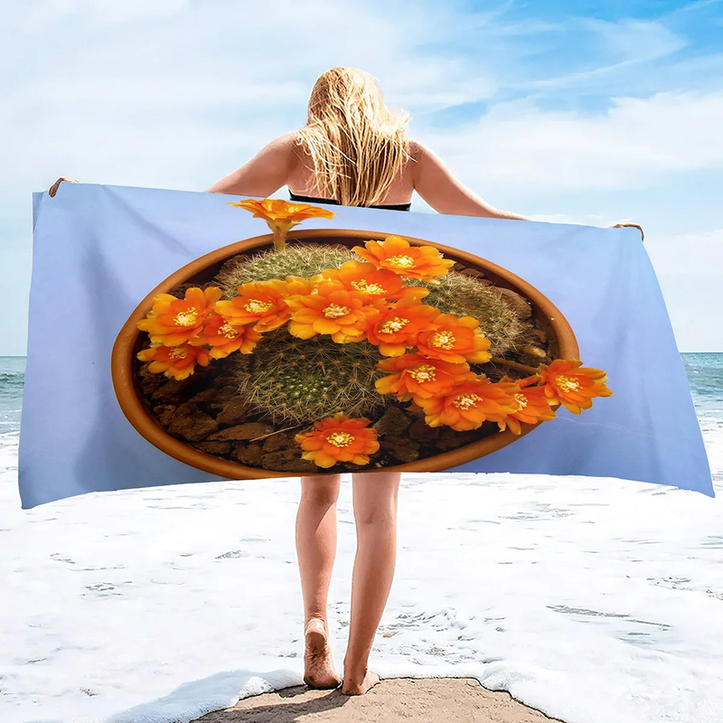 Cute Cactus Beach Towel Sports Towel Microfiber Quick-drying Cool Swimming Blanket Yoga Fitness Bath Towel Cute Cactus Beach Towel Sports Towel Microfiber Quick-drying Cool Swimming Blanket Yoga Fitness Bath Towel