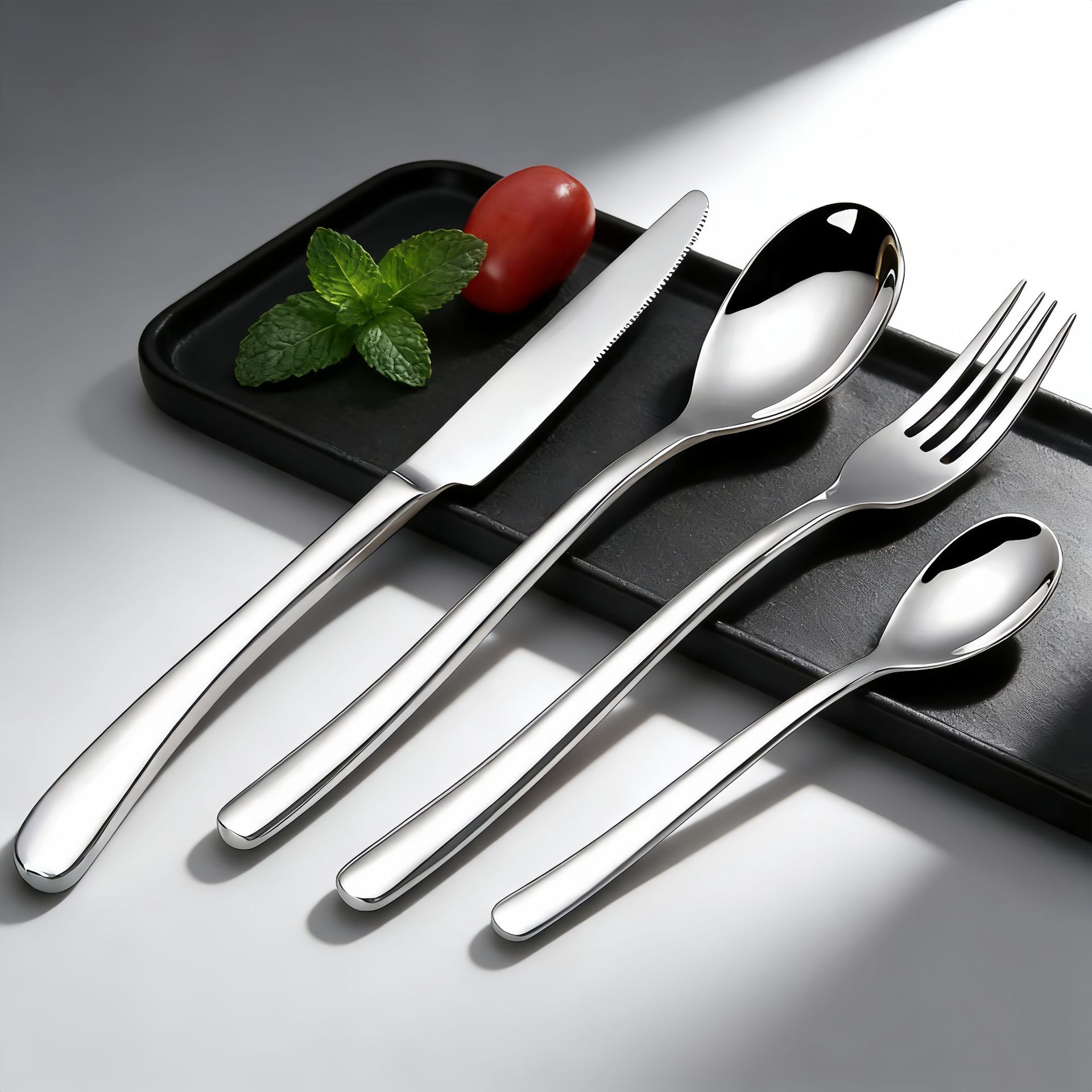 Tableware Manufacturers Directly Supply Moonlight Stainless Steel Western Tableware, Hotel Stainless Steel Knives, Forks, and Spoons, Western Restaurant Steak Knives and Forks