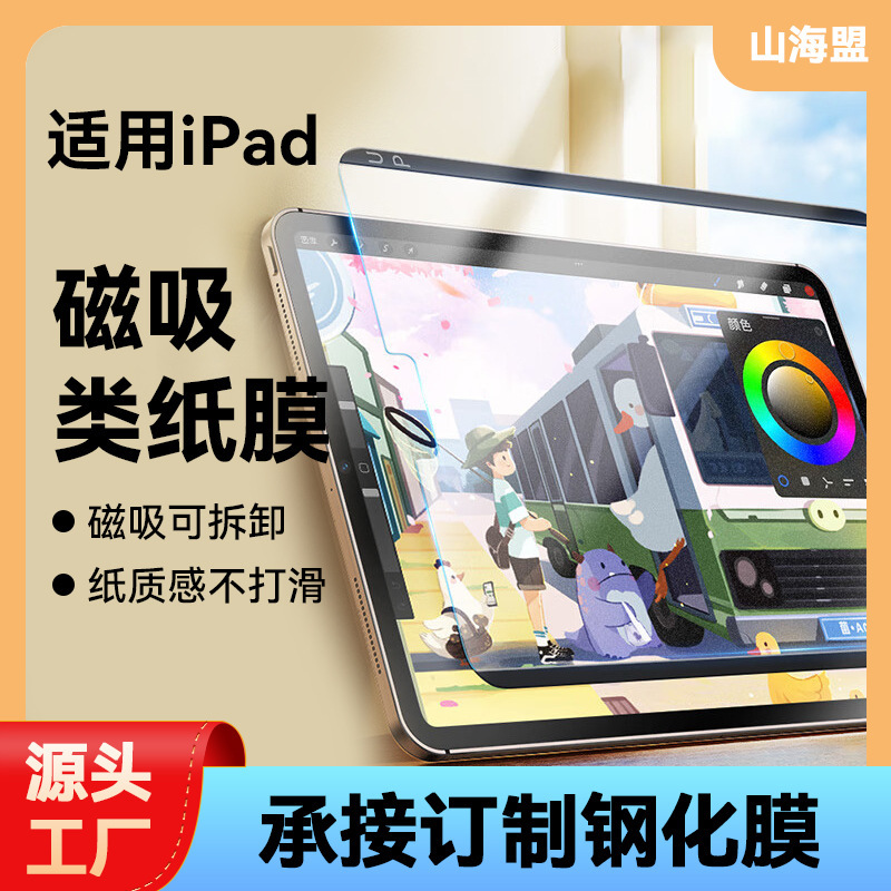Suitable for New 2025Ipad11 Magnetic Paper Film Ipad10 Generation Anti-Fingerprint 13inch 11inch Frosted Wholesale