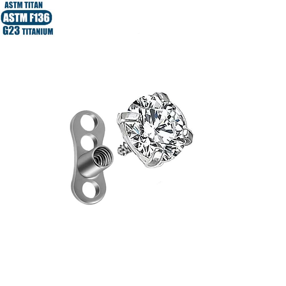 Silver pointed spike labret stud material detail