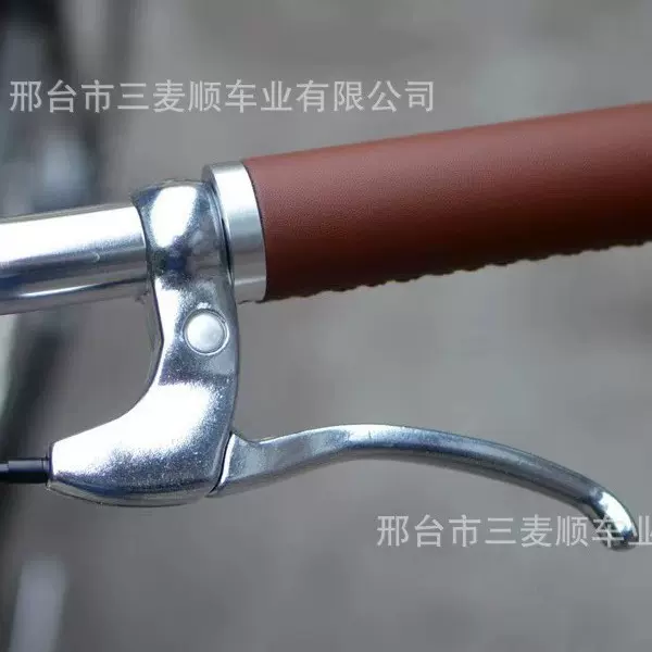 T铝合金自行车刹把刹车老式手柄手把手复古银色闸把折叠车山地车