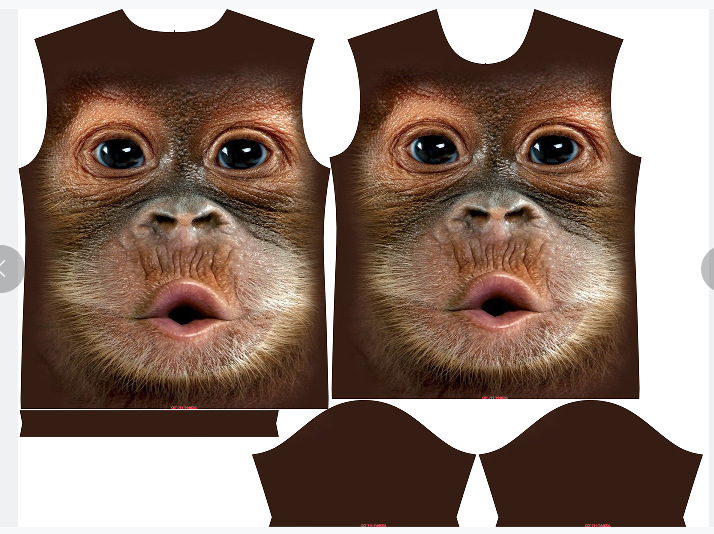 メンズtシャツ3Dデジタルプリント半袖チンパンジー|undefined