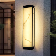 屋外防水ウォールランプ、ヴィラホテルの柱、ドア、外壁、中庭、バルコニー、庭園の外壁、中国風大理石ウォールランプ