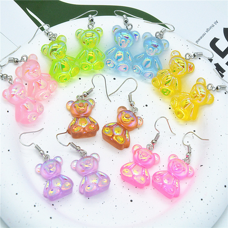 5g Weight Earrings Event & Party Supplies Drop Earrings, Earrings, Ear hook Classification 1 Pair Cute Cartoon Colorful Tree Resin Women'S Drop Earrings Earrings Ear Hook