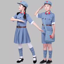 六一儿童小红军演出服幼儿小学生八路军装女童闪闪红星舞蹈表演服