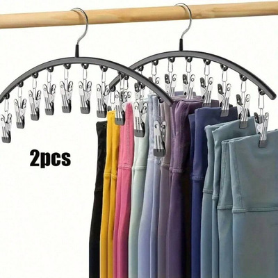TEMU overseas One piece On behalf of Cross border Metal Yoga Pants Hanger With 10 Clips