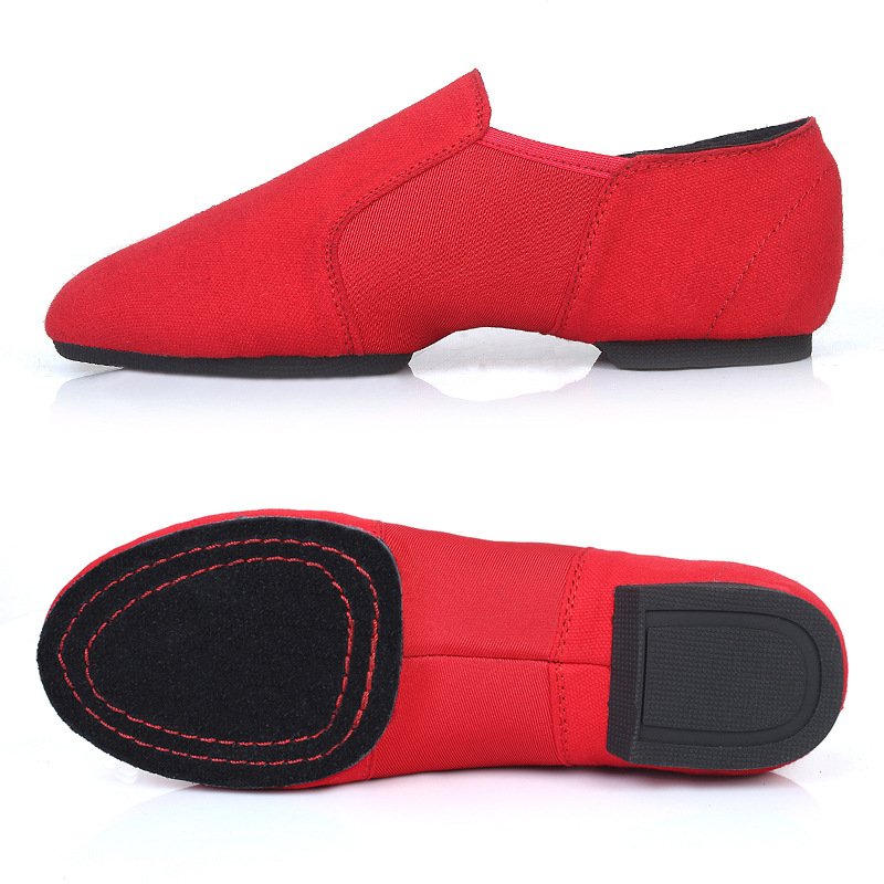 Zapatos de tela elástica zapatos de baile de las mujeres zapatos de práctica de fondo suave zapatos de maestro zapatos de baile para adultos zapatos de ballet cuerpo cuadrado danza