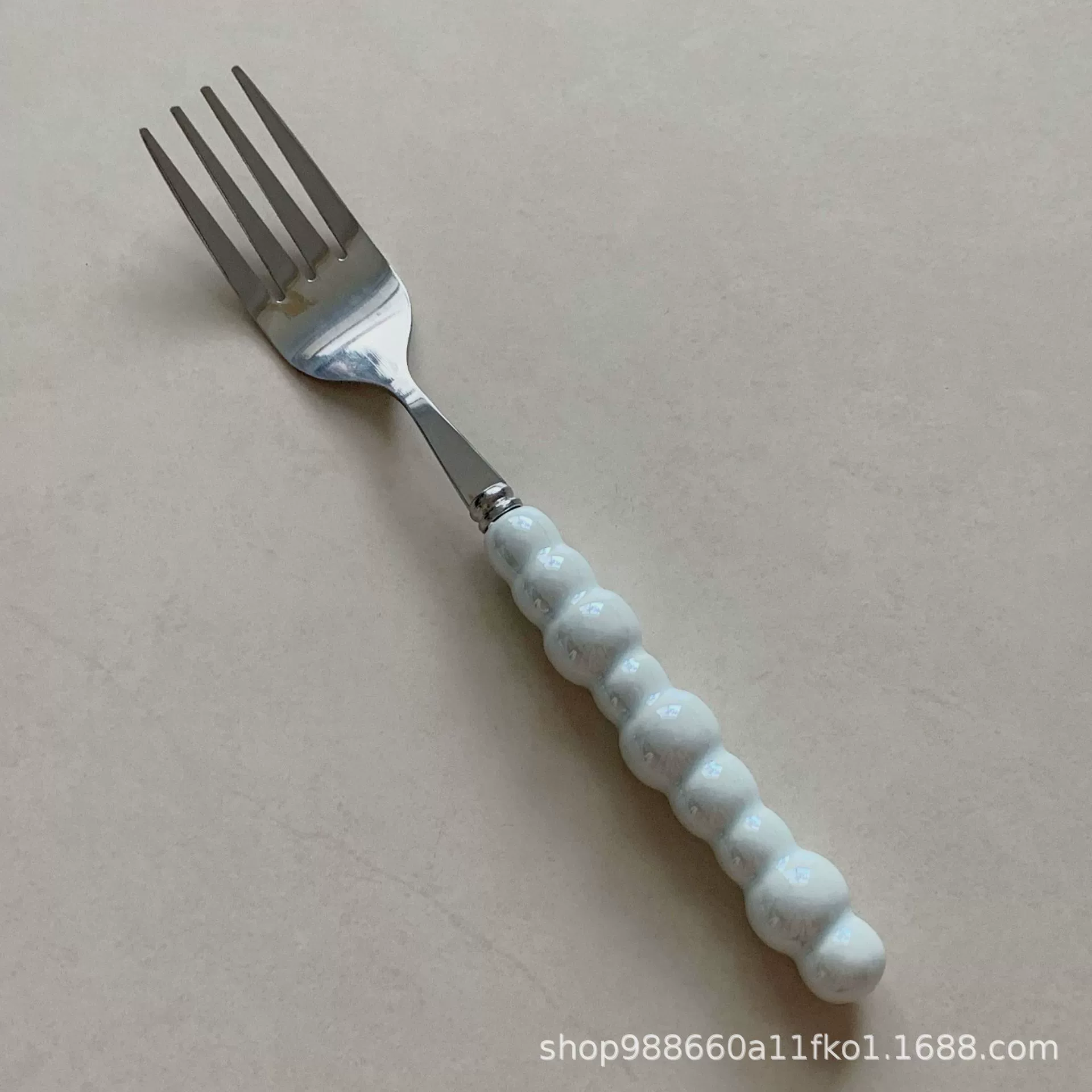 Ceramic tableware pearl stainless steel, set, spoon, fork, light luxury style, home decor