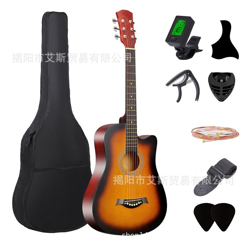 Guitarra para principiantes, chicas, baladas, guitarra de 38 pulgadas para principiantes, guitarra especial para niños, instrumento de práctica