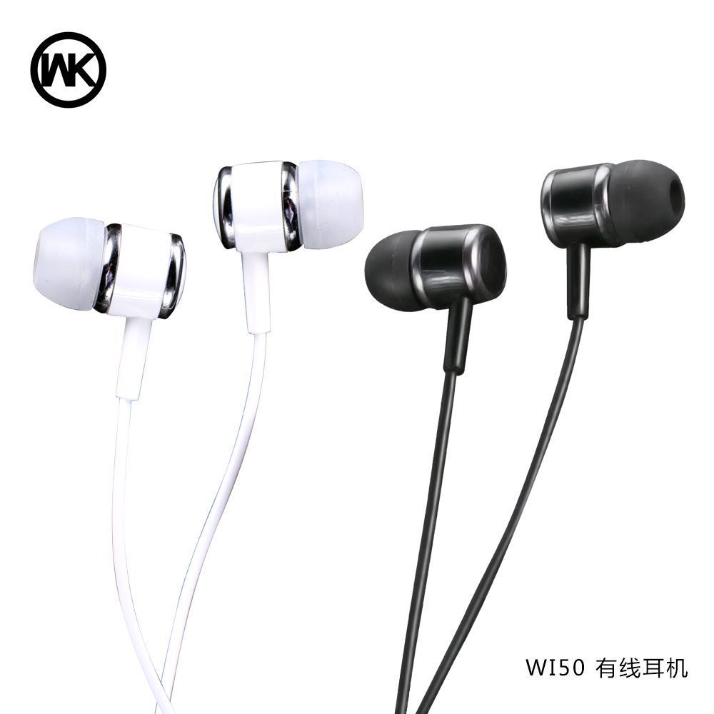 WK潮牌 wi50入耳式线控带麦耳机外贸爆款立体声音乐通话耳塞批发
