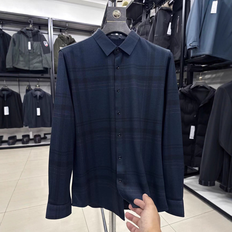 [Yajia] Contains Sheep Wool, Business Casual Long-Sleeved Shirt, Skin-Friendly and Comfortable Brand Withdrawal Label 23Ck008