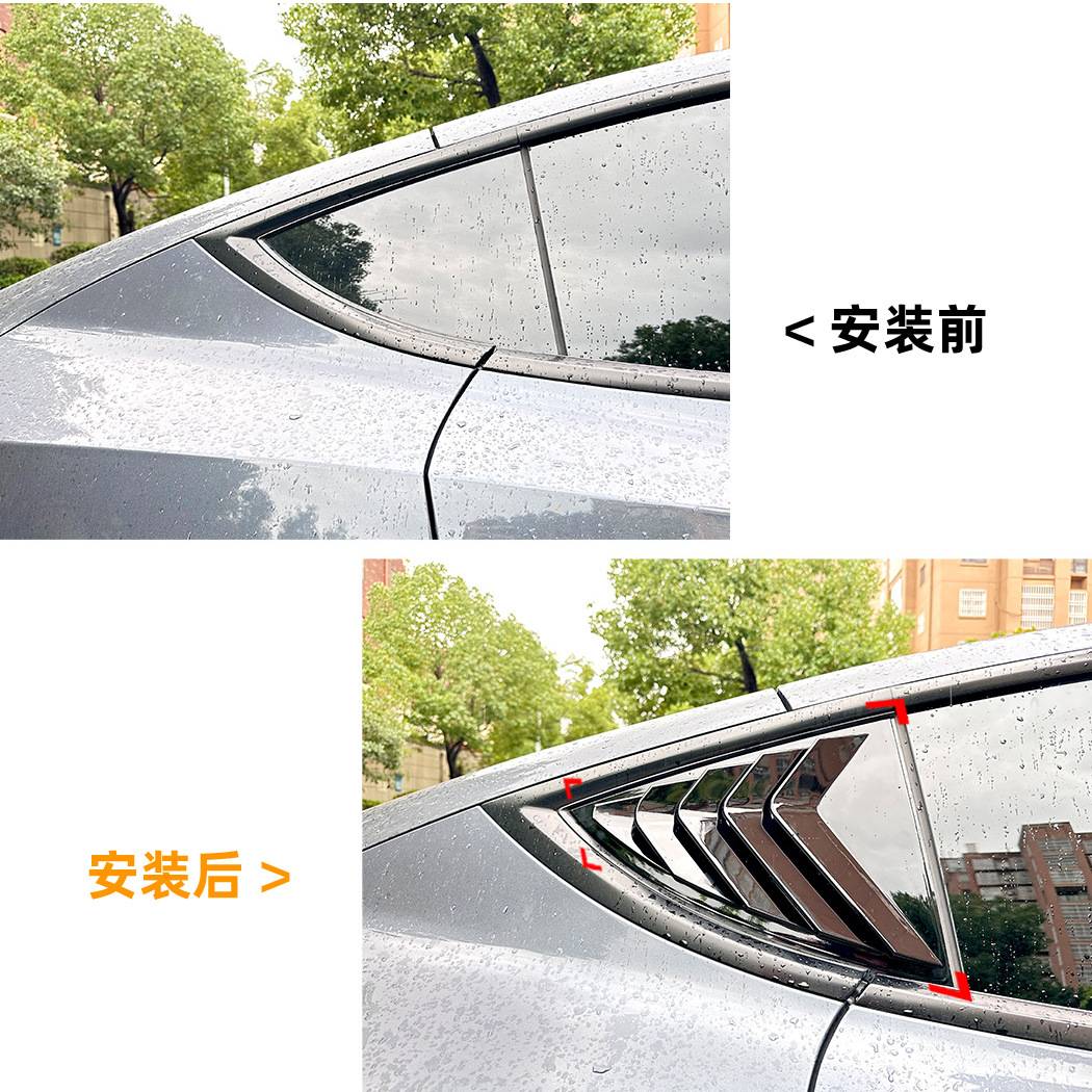 Persiana Decorativa para Ventanilla Trasera para Tesla Model 3/Y ABS Autoadhesivo Sin Residuos