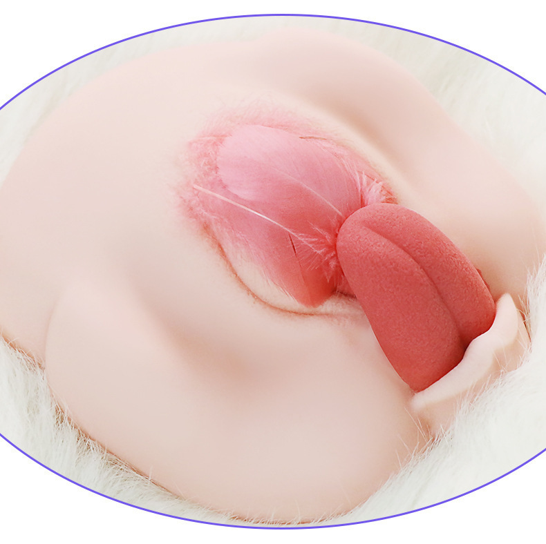 Jiuai Jade Buttocks Half-Body Male Masturbator, Silicone Inverted Mold, Flesh Tone — detail image 2