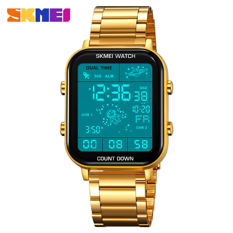 Time Beauty Astronaut Men's Watch Multifunctional Waterproof Electronic Watch Double Time Student Square Electronic Watch for Men