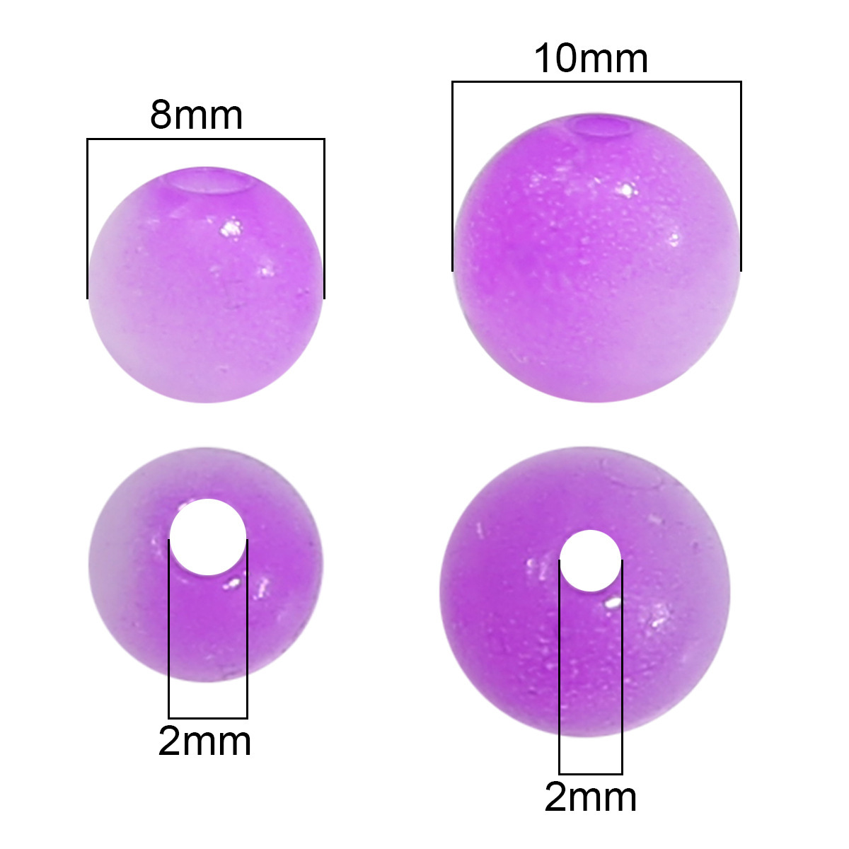 Acrylic Material 1 Set Diameter 10mm Diameter 8mm 2mm Arylic Round DIY Jewelry Accessories Beads