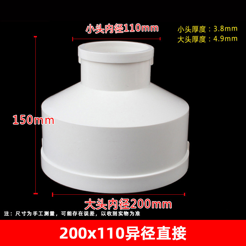Pvc同心サイズヘッド異径ジョイントスループラスチック眼観排風変径転換ジョイント|undefined
