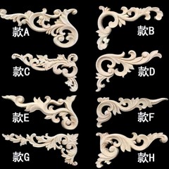 東陽木彫りヨーロッパデカールコーナーフラワー無垢材中国彫刻家具キャビネットドア装飾ゲート背景壁木製フラワーピース