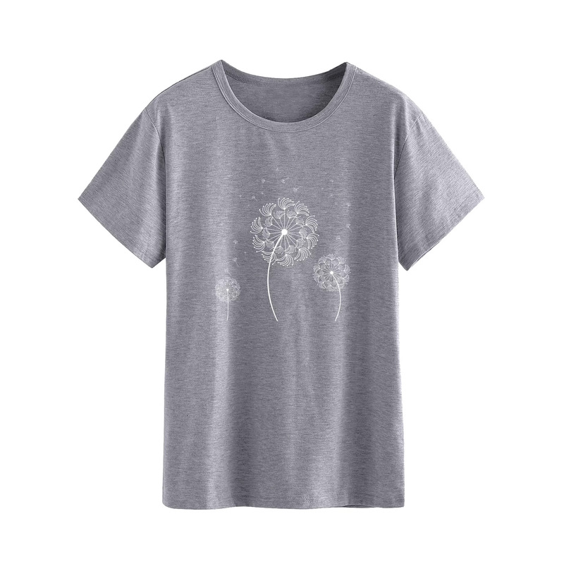 Women's Summer Clothes ins Hot List Daily Wear Collection Large Size Women's T-shirt Falling Butterfly Dandelion Women's T-shirt
