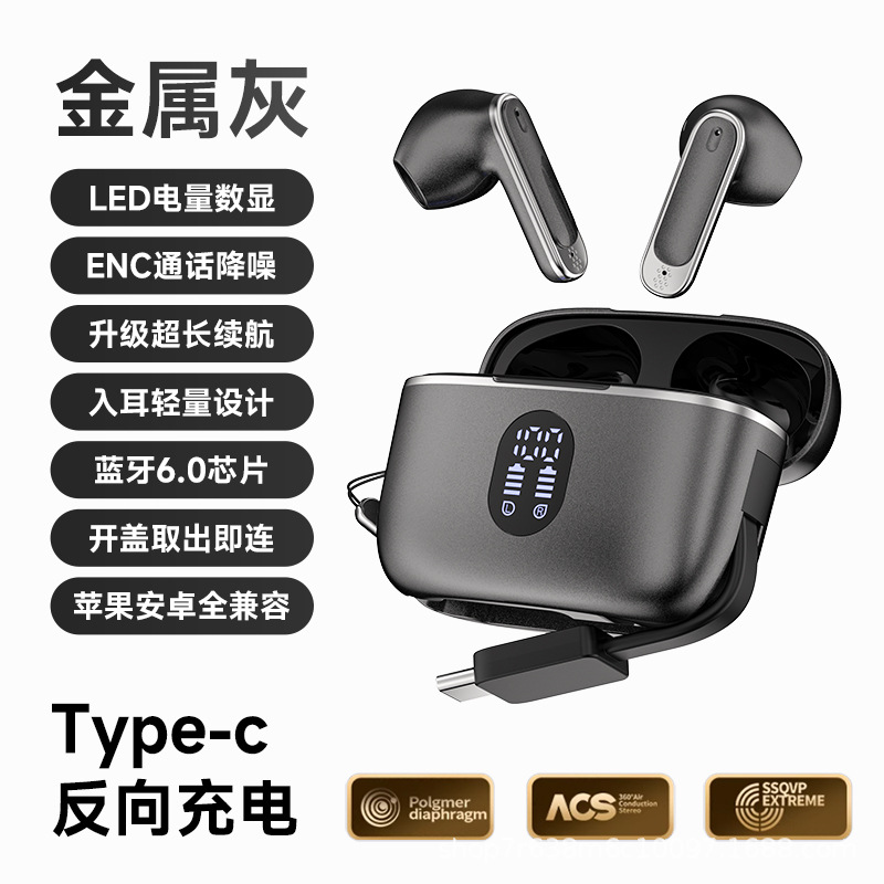 Bluetooth-Sport-In-Ear-Kopfhörer mit aktiver Geräuschunterdrückung, hochklarer Sprachqualität, digitaler Anzeige und extralanger Akkulaufzeit A9Pro - 7