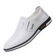 Extra Large Size Foreign Trade Cross-border Spring and Autumn Men's Casual Leather Shoes Breathable British White Shoes Hollow Comfortable Men's Shoes