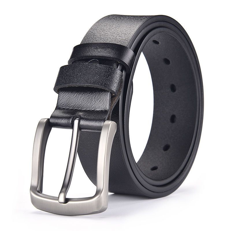 Men's Pin Buckle Leather Belt Business Casual Versatile Waistband Simple Fashion Cross-border Best Seller One-piece Dropshipping Custom Label