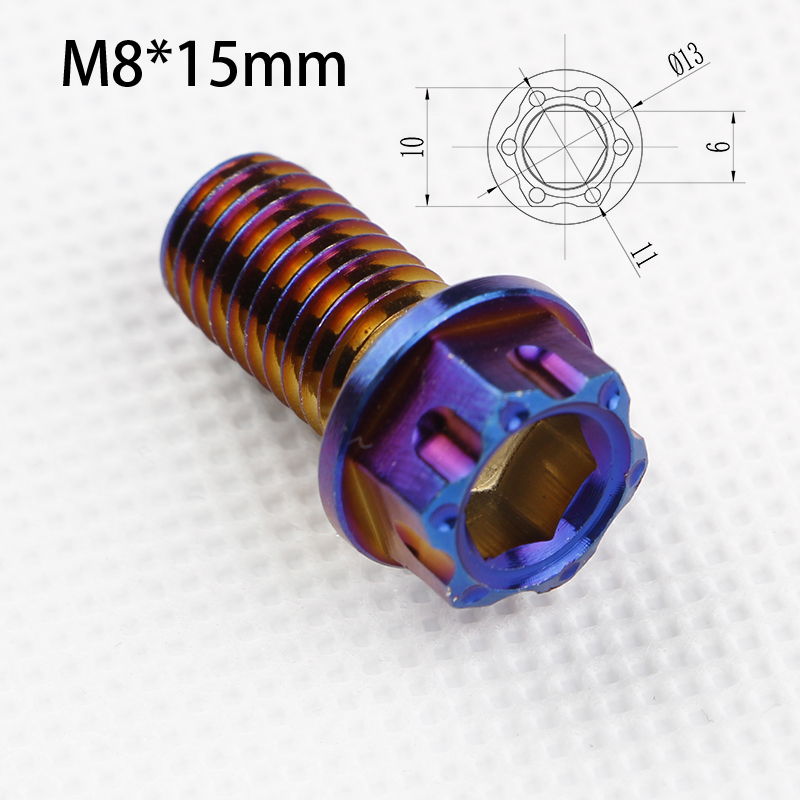 M8 tornillo hexagonal interno y externo 304 acero inoxidable quemado tapa de brida azul tornillo de oro fijación modificado motor eléctrico CNC Seiko