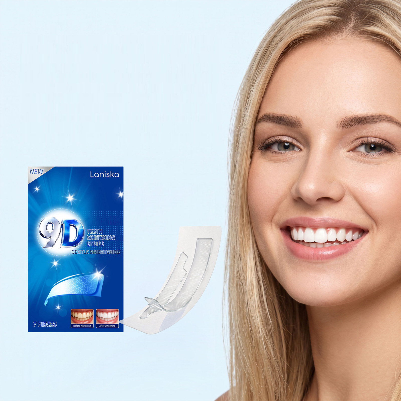 Laniska Brightening Teeth Strips Gentle Cleansing and Care for Teeth Surface Confidence in Clean Teeth Portable Care Strips