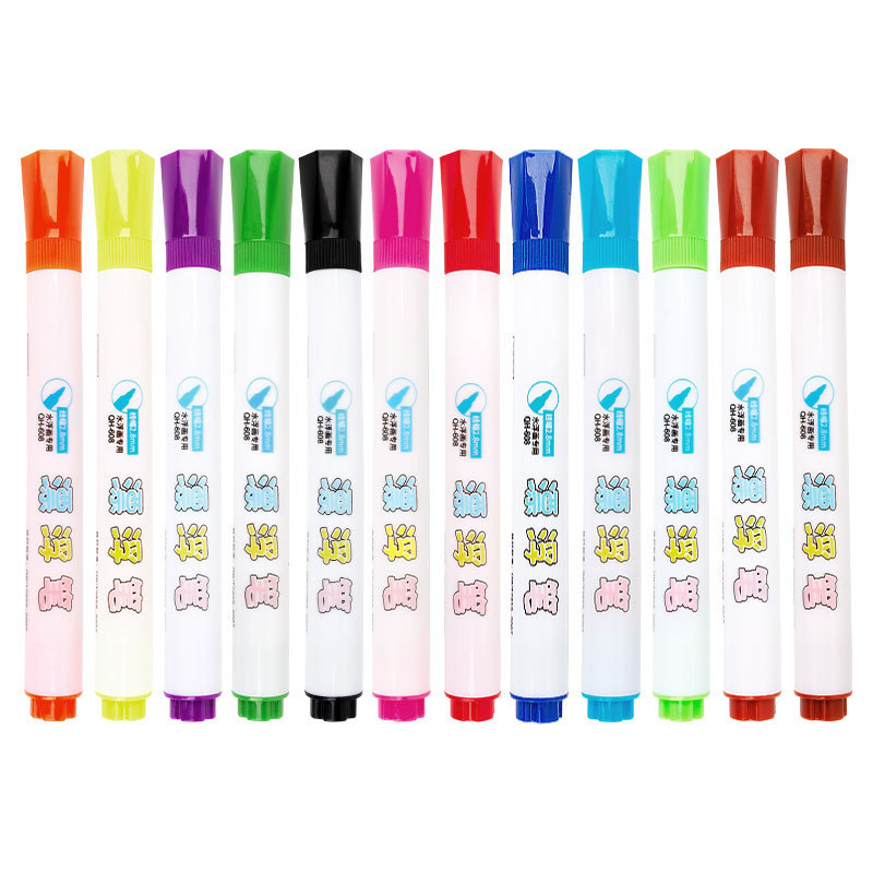 Marcador de pizarra blanca para niños, bolígrafo a base de agua que flota mágicamente sobre el agua, bolígrafo colorido que es fácil de borrar y puede flotar.