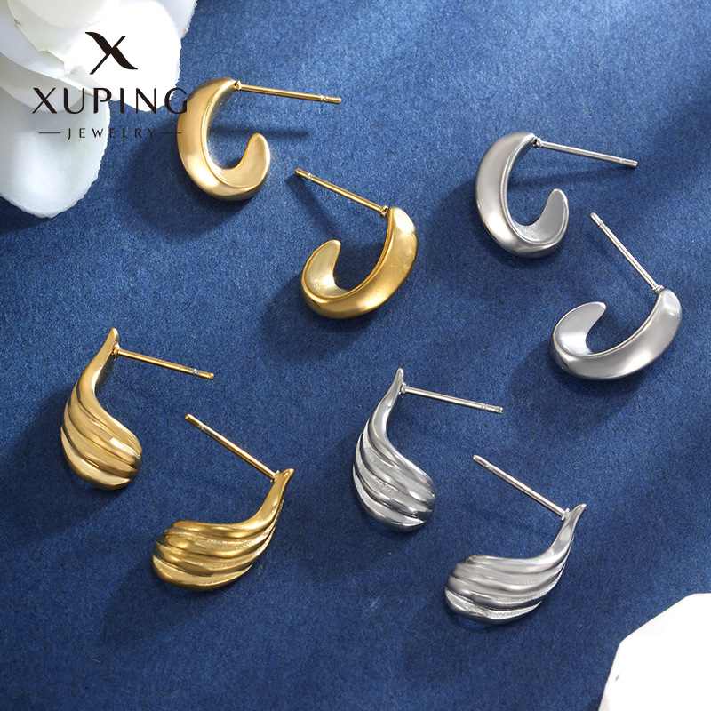 Xuping joyería transfronteriza Europa y los Estados Unidos ins aretes de estilo nicho de alta calidad para mujeres aretes de acero inoxidable pernos para mujeres