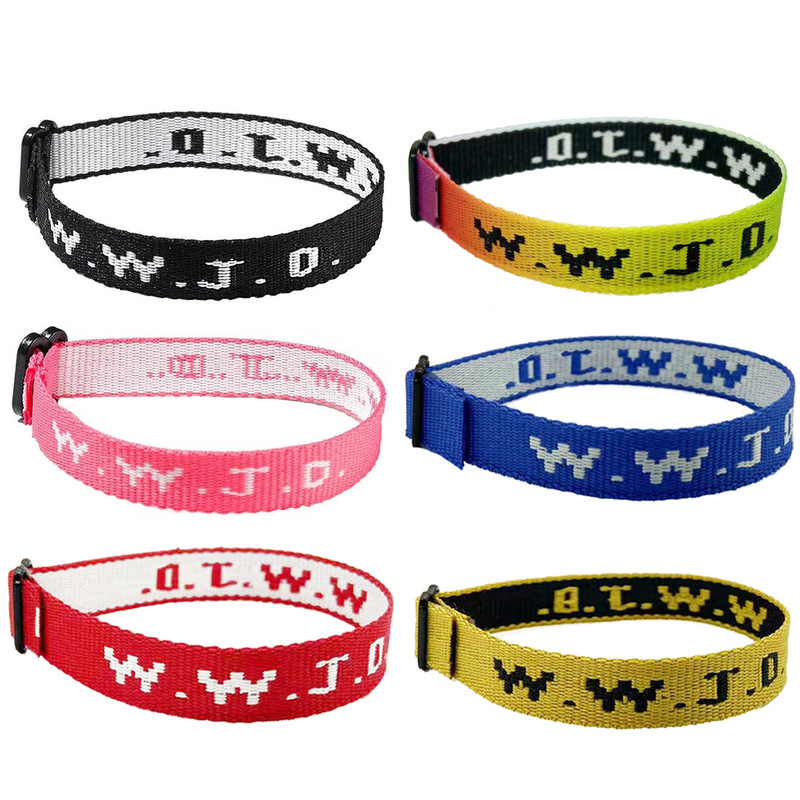 W.W.J.D. Letter jacquard printed wrist strap bracelet ribbon unisex WWJD bracelet adjustable bracelet