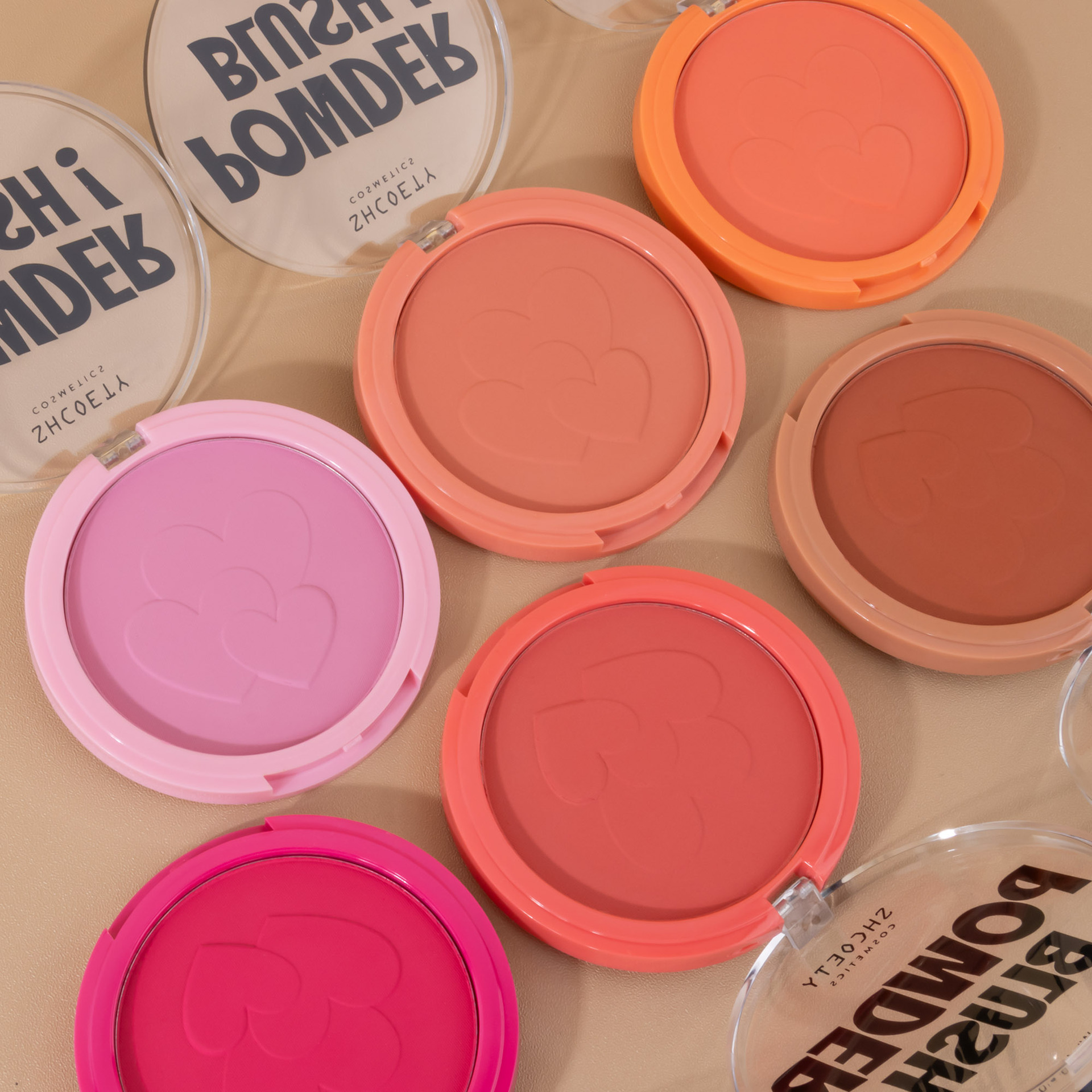 SHCOETY Cross-border Blush Powder Compact is natural and does not smudge, long-lasting complexion, matte and brightens blush palette, 6-color makeup undefined