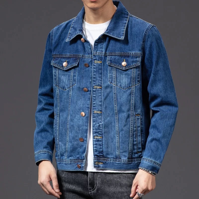 デニムのコートの男性の秋の韓国版の潮流の青年のデニムの服のファッションの外は身を修める紳士服の上着の春秋のジャケットを着ます。|undefined