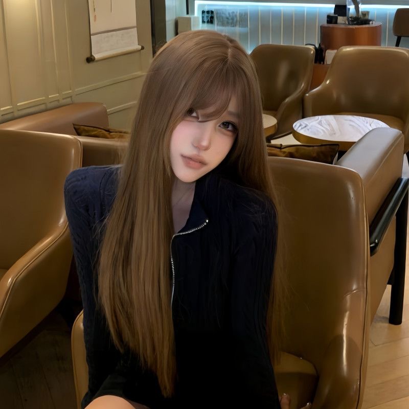 Koni ženska perika s klasičnim japanskim šiškama i dugom ravnom kosom za prirodan svakodnevni izgled
