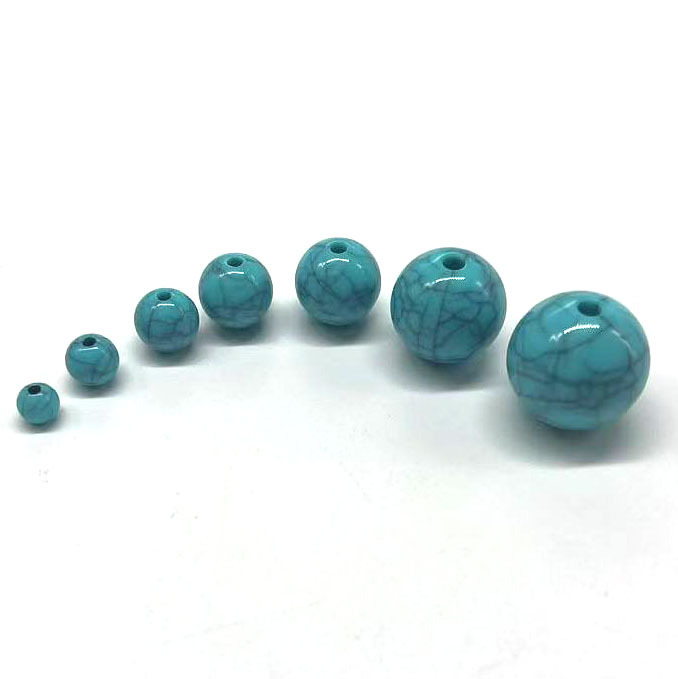饰品配件仿绿松石圆珠亚克力珠子仿松石文玩星月菩提金刚散珠批发