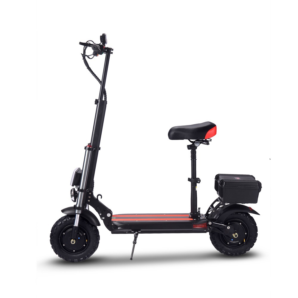11 pulgadas doble barra gran amortiguador doble luz de reflector off-road neumático ancho scooter eléctrico de doble conducción vehículo eléctrico plegable adulto