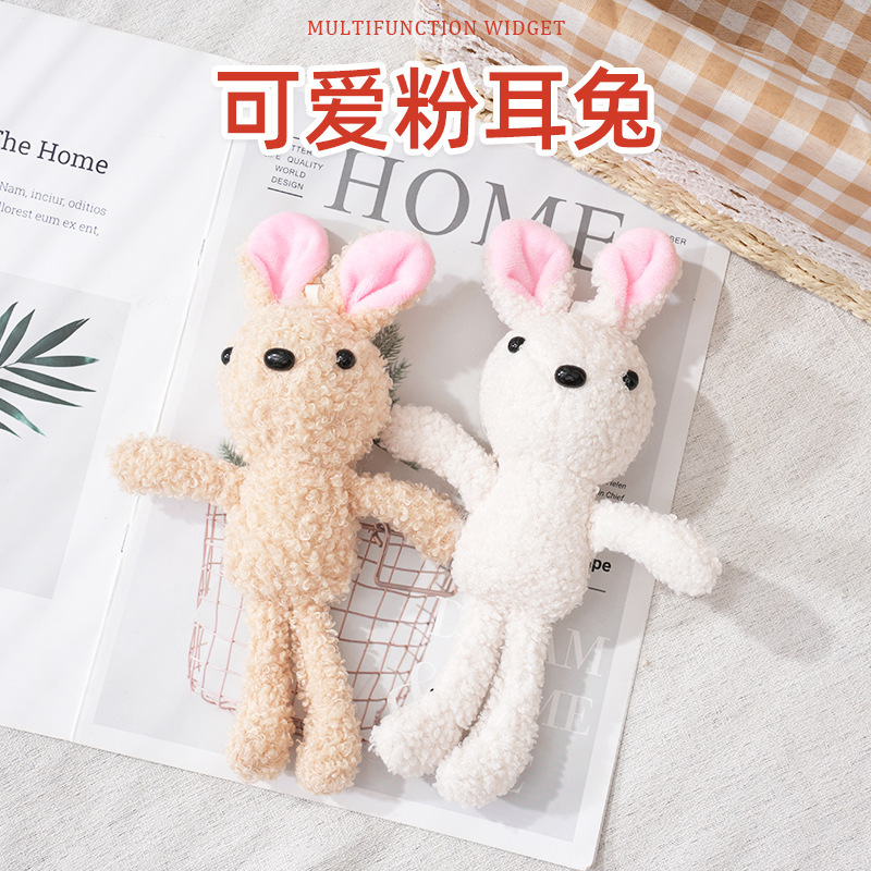 2022 new cute powder ear rabbit plush toy schoolbag hanging ornaments doll Little girl sleeping comfort gift wholesale 2022 new cute powder ear rabbit plush toy schoolbag hanging ornaments doll Little girl sleeping comfort gift wholesale