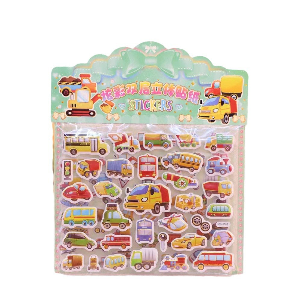 Pegatinas para niños pegatinas creativas de burbuja de doble capa pegatinas de papelería de color brillante tienda de supermercado de 2 yuanes grandes almacenes mayorista