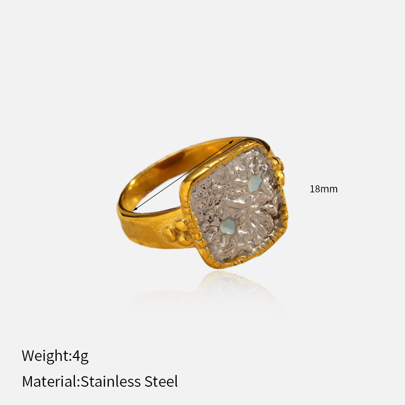 Anillo cerrado de acero titanio transfronterizo europeo y americano de Chenhé Jewelry, chapado en PVD con oro real de 18k, anillo de acero inoxidable que conserva el color, en stock. image 9