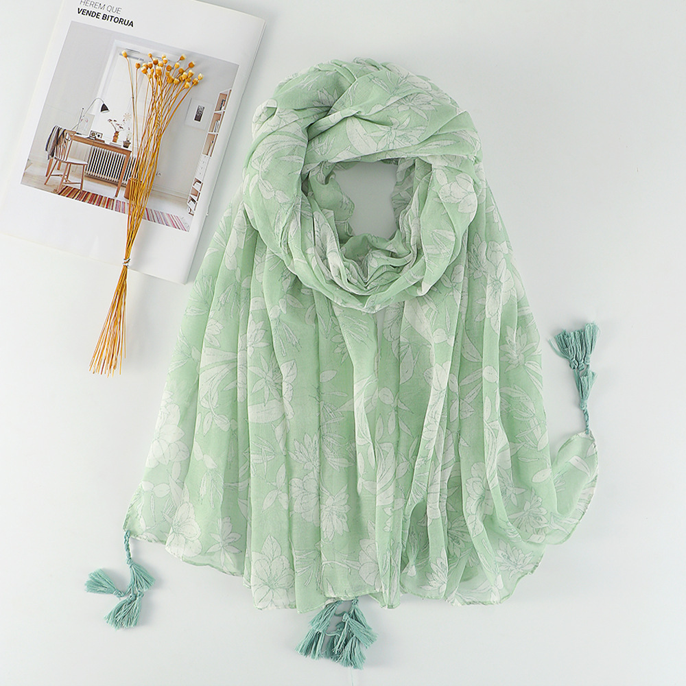 101g Weight Scarf Classification Holiday, Daily Occasion Polyester Material Color Block Pattern All Seasons Season Women's Gender Printing Design Sweet Style Women's Sweet Color Block Polyester Printing Scarf 7