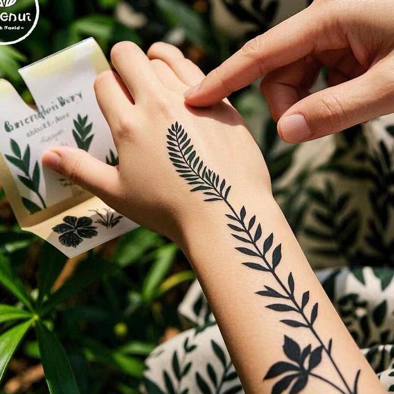 Customized Tattoo Stickers with Pictures, Free DIY Herbal Juice Semi-Permanent Tattoo Stickers, Luminous Fluorescent Hot Stamping Tattoo Stickers