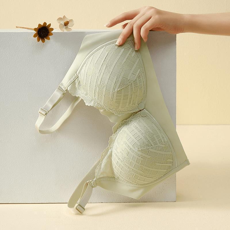 Zhenzhi Color Wire-Free Nursing Bra, Seamless Lace Bra, Front Buckle Nursing Bra, Push-Up Thin Cotton